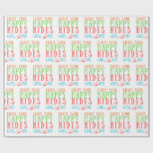 Happy Rides Honeymoon Groom Newly Wed Couple Geschenkpapier (Flach)