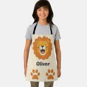 Happy Roaring Lion Face - Niedlich Safari Tier Schürze (Insitu)