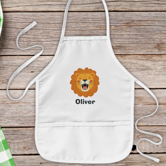 Happy Roaring Lion Face - Niedliches Jungle Animal Kinderschürze