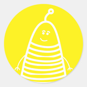 Happy Robot Emotion Aufkleber! Runder Aufkleber