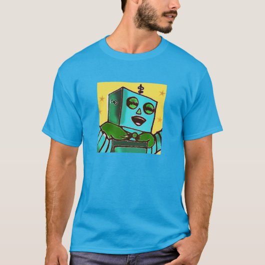 Happy Robot Men's T - Shirt (Vorderseite)