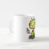 Happy Robot on Wheels Tasse (Vorderseite Links)