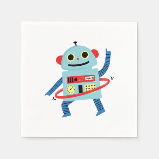 Happy Robot Serviette (Vorderseite)