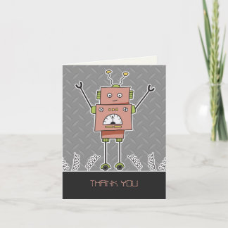 Happy Robot & Springs Dankeschön Note Card Dankeskarte