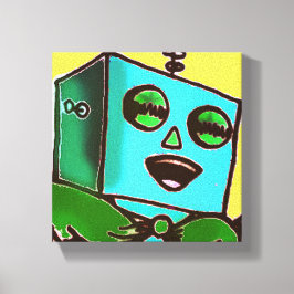 Happy Robot Wrapped Canvas Leinwanddruck