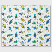 Happy Robots Geschenkpapier (Flach)