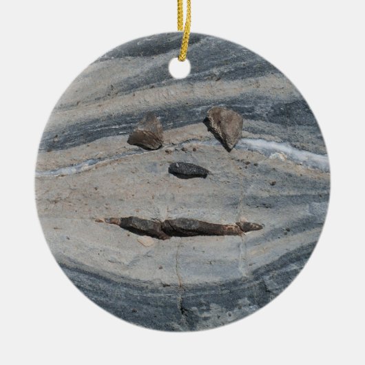 Happy Rock Face Keramikornament (Vorne)