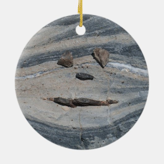 Happy Rock Face Keramikornament (Hinten)