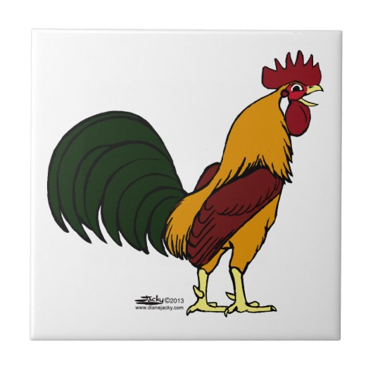 Happy Rooster Fliese (Vorderseite)