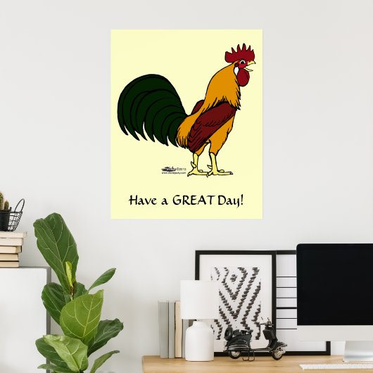 Happy Rooster Poster (Heimbüro)