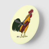 Happy Rooster Runde Wanduhr (Winkel)