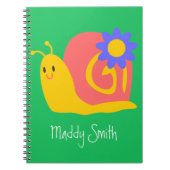 Happy rosa und grüne Schnecke Notizblock (Vorderseite)