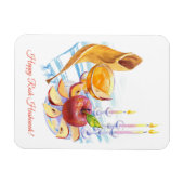 Happy Rosh Hashanah! Handgezeichnete Kunst Magnet (Horizontal)