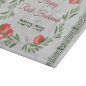 Happy Rosh Hashanah Hebrew Challah Challah Schneidebrett (Ecke)