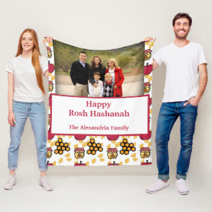 Happy Rosh Hashanah Jewish New Year custom Foto Fleecedecke