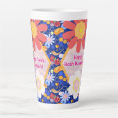 Happy Rosh Hashanah Jüdische Neujahrsmuster Milchtasse (Vorderseite)