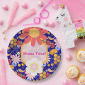 Happy Rosh Hashanah Jüdische Neujahrsmuster Pappteller (Party)
