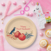 Happy Rosh Hashanah Jüdische Neujahrsmuster Pappteller (Party)