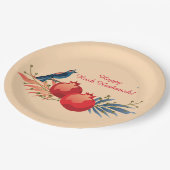 Happy Rosh Hashanah Jüdische Neujahrsmuster Pappteller (Schrägansicht)