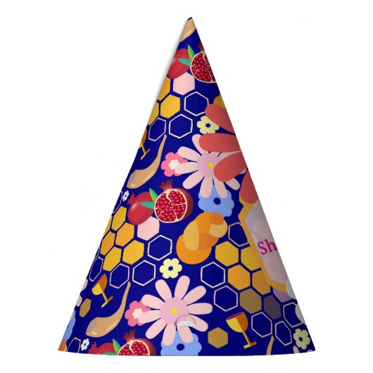 Happy Rosh Hashanah Jüdische Neujahrsmuster Partyhütchen (Links)