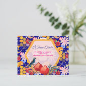 Happy Rosh Hashanah Jüdische Neujahrsmuster Postkarte (Stehend Vorderseite)