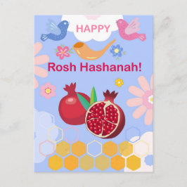 Happy Rosh Hashanah Jüdische Neujahrsmuster Postkarte