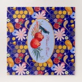 Happy Rosh Hashanah Jüdische Neujahrsmuster Puzzle (Horizontal)