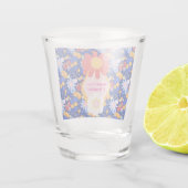 Happy Rosh Hashanah Jüdische Neujahrsmuster Schnapsglas (Rückseite)