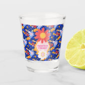 Happy Rosh Hashanah Jüdische Neujahrsmuster Schnapsglas (Vorderseite)