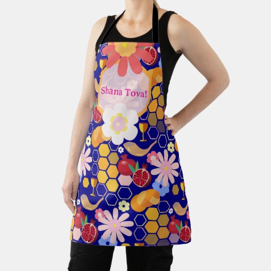 Happy Rosh Hashanah Jüdische Neujahrsmuster Schürze (InSitu)