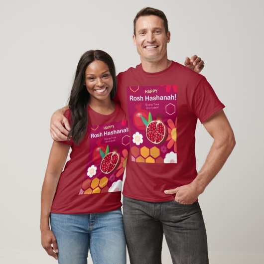 Happy Rosh Hashanah Jüdische Neujahrsmuster T-Shirt (Unisex)