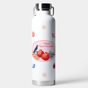 Happy Rosh Hashanah Jüdische Neujahrsmuster Trinkflasche