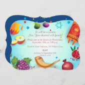 Happy Rosh Hashanah Jüdisches Neujahr Einladung (Vorne/Hinten)