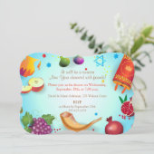 Happy Rosh Hashanah Jüdisches Neujahr Einladung (Stehend Vorderseite)