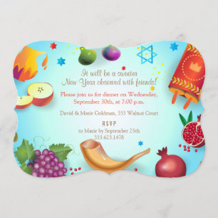 Happy Rosh Hashanah Jüdisches Neujahr Einladung