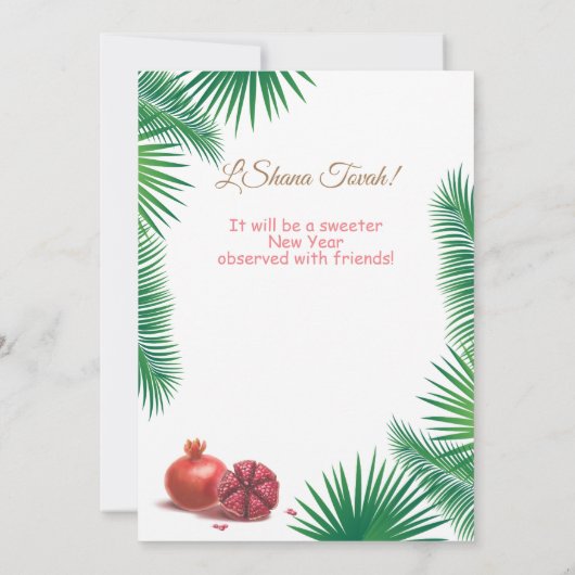 Happy Rosh Hashanah Jüdisches Neujahr Einladung (Rückseite)
