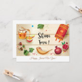 Happy Rosh Hashanah Jüdisches Neujahr Gruß Karte (Vorderseite/Rückseite Beispiel)