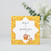 Happy Rosh Hashanah Juwish New Year Honey & Apple Dankeskarte (Stehend Vorderseite)