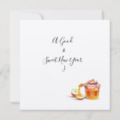 Happy Rosh Hashanah Juwish New Year Honey & Apple Dankeskarte (Rückseite)