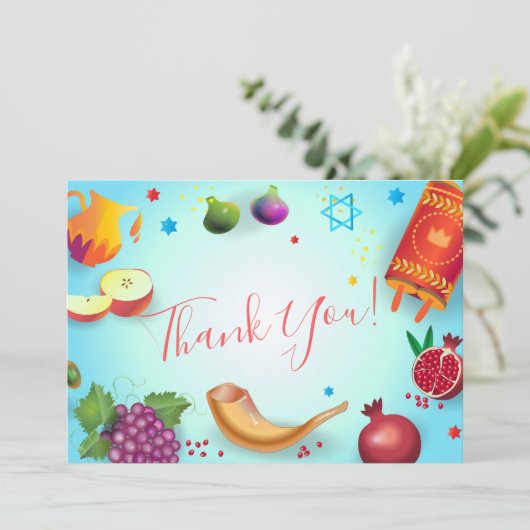 Happy Rosh Hashanah Juwish New Year Honey & Apple Dankeskarte (Stehend Vorderseite)