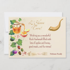 Happy Rosh Hashanah Juwish New Year Honey & Apple Einladung