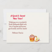 Happy Rosh Hashanah Juwish New Year Honey & Apple Einladung (Rückseite)