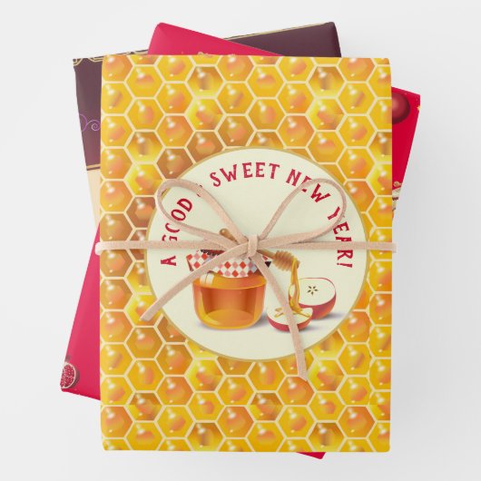 Happy Rosh Hashanah Juwish New Year Honey & Apple Geschenkpapier Set (Beispiel)