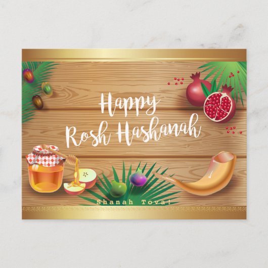 Happy Rosh Hashanah Juwish New Year Honey & Apple Postkarte (Vorderseite)