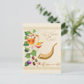 Happy Rosh Hashanah Juwish New Year Honey & Apple Postkarte (Stehend Vorderseite)