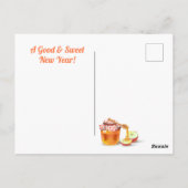 Happy Rosh Hashanah Juwish New Year Honey & Apple Postkarte (Rückseite)