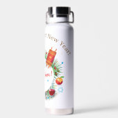 Happy Rosh Hashanah Juwish New Year Honey & Apple Trinkflasche (Rückseite)