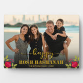 Happy Rosh Hashanah Luxury Gold Script Foto Fotoplatte (Vorderseite)