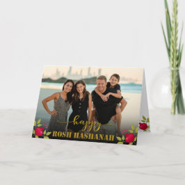 Happy Rosh Hashanah Luxury Gold Script Foto Karte