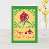Happy Rosh Hashanah mit Sweet Pomegranate Karte (Gelbe Blume)